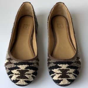 New Frye Carson Wool Navajo Ballet Flats